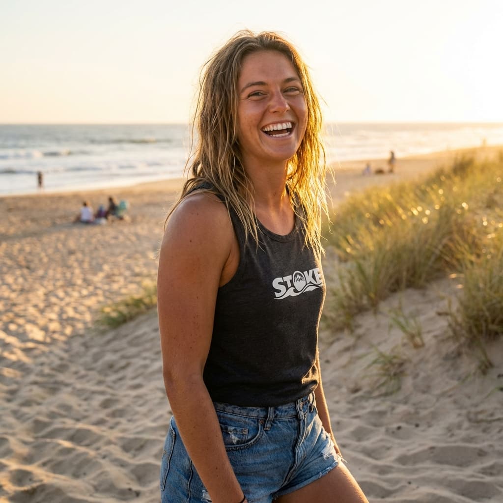 Beach sunset in Stoke tank