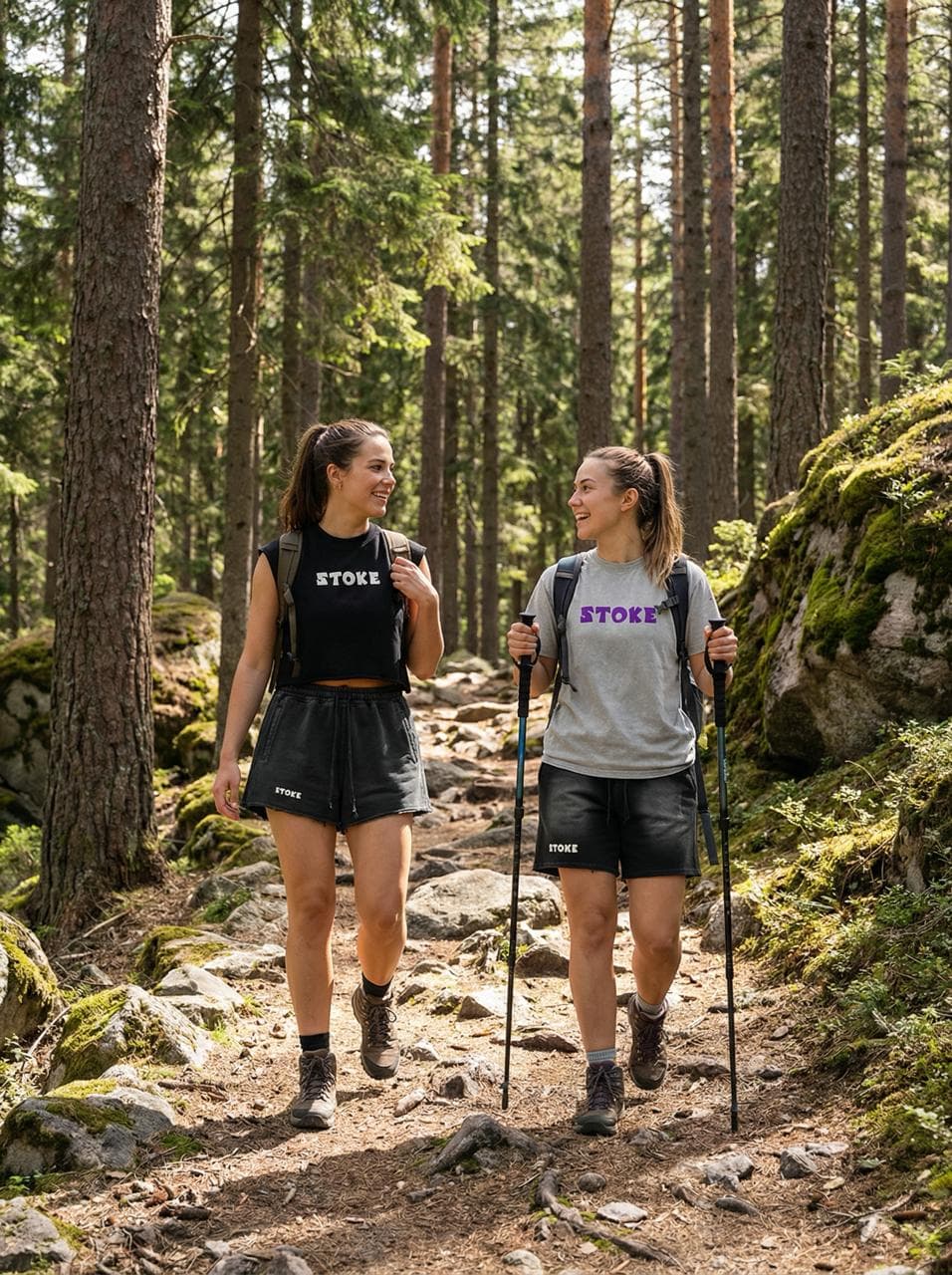 STOKE lookbook - Forest trail hikers