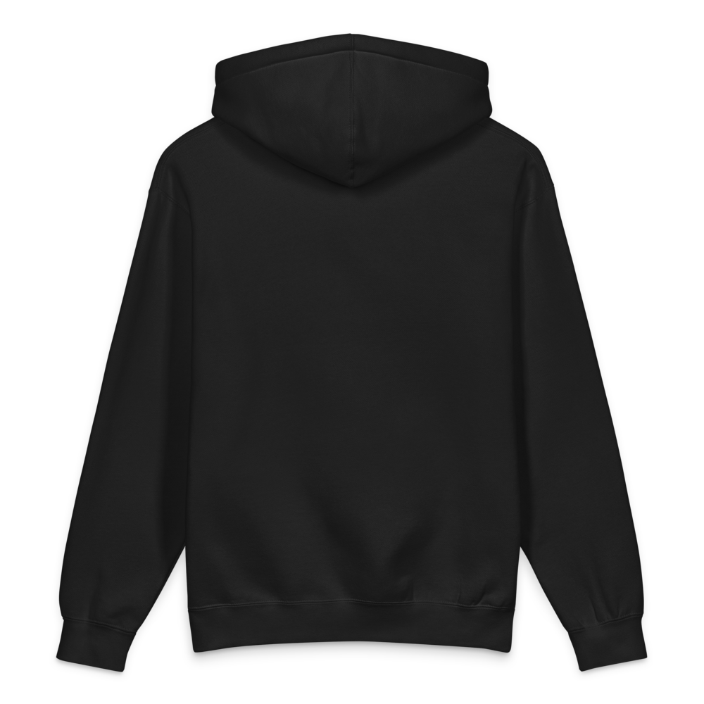 STOKE heavyweight hoodie in Black back view for front-print style