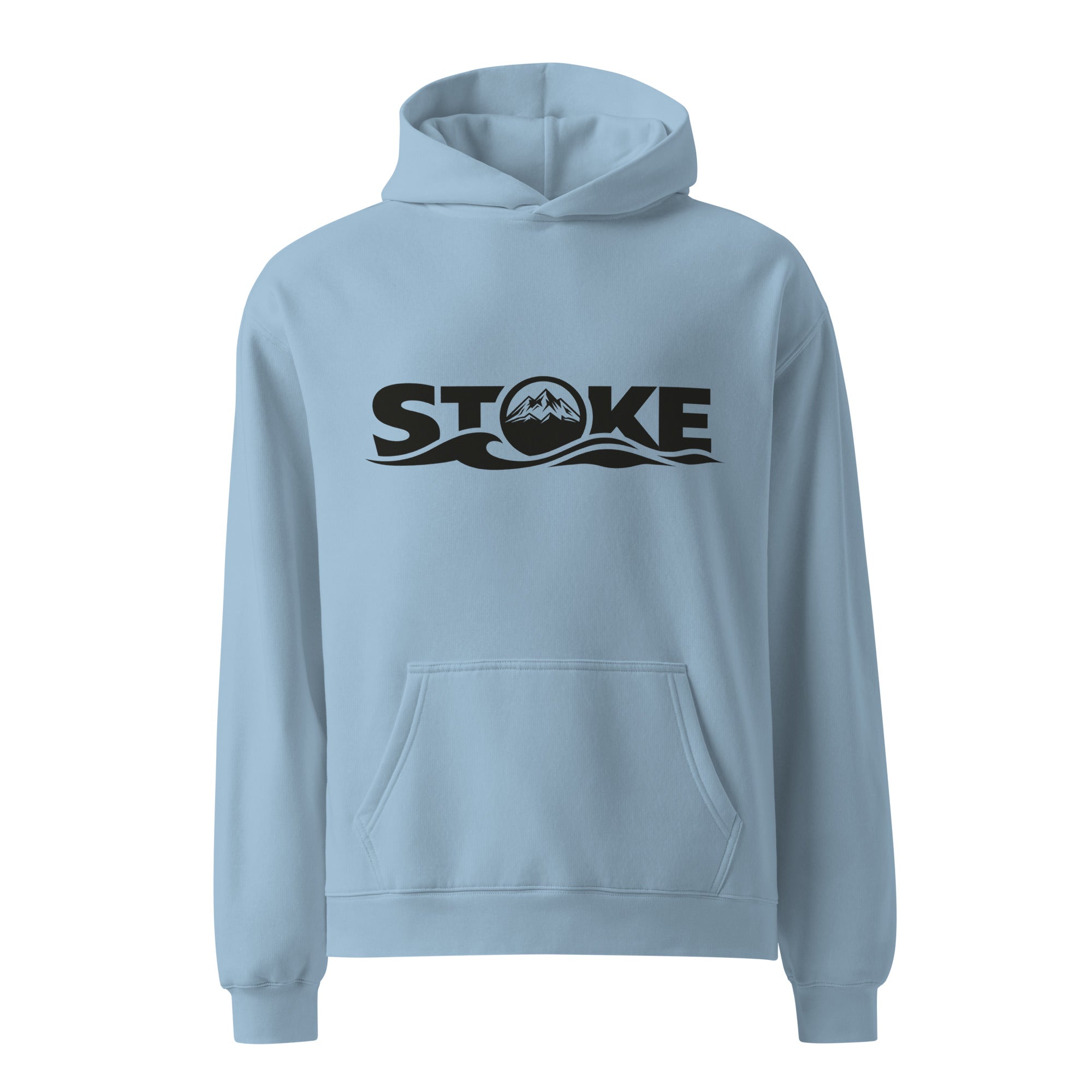 STOKE Super Heavyweight Front + Back Hoodie in Carolina Blue, front